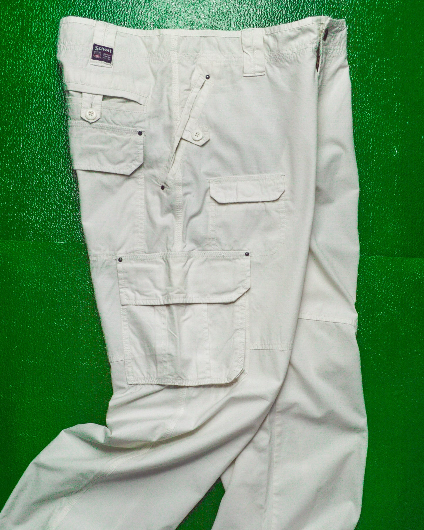 Multi-Pocket White Cargo Pants (34~36)