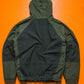 Panelled Muted Green  Black Windbreaker Jacket (S)