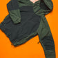 Panelled Muted Green  Black Windbreaker Jacket (S)