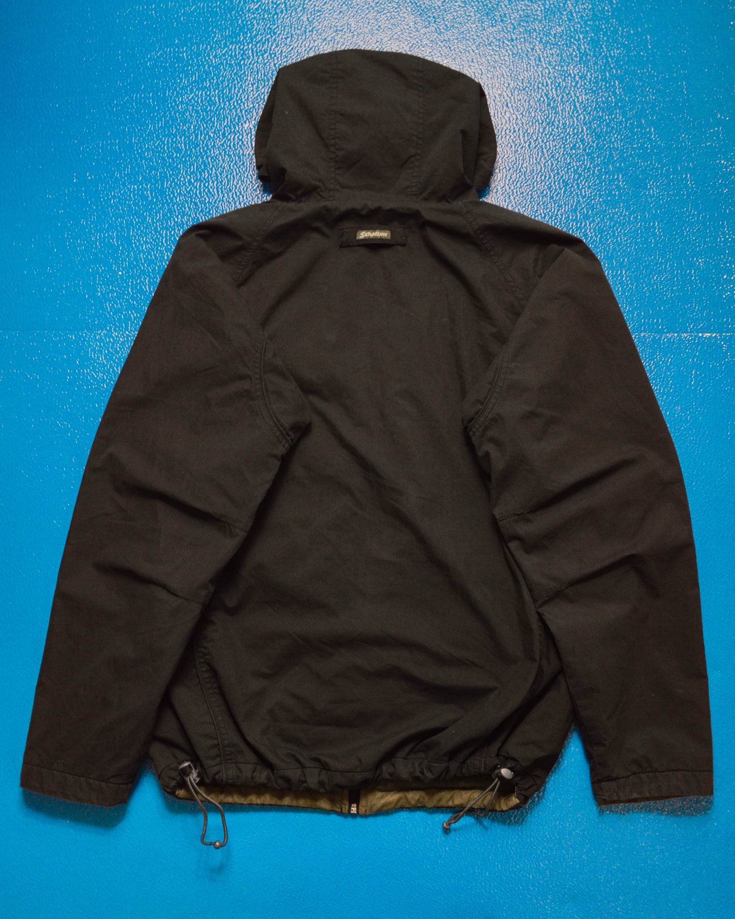 Reversible Cotton Waffle Black  Olive Brown Windbreaker Jacket (S~M)