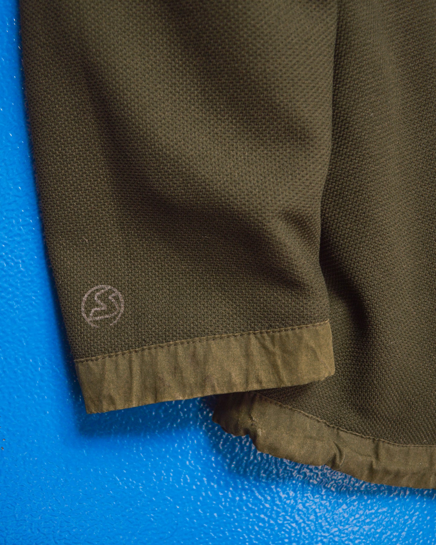 Reversible Cotton Waffle Black  Olive Brown Windbreaker Jacket (S~M)