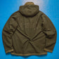 Reversible Cotton Waffle Black  Olive Brown Windbreaker Jacket (S~M)