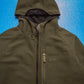 Reversible Cotton Waffle Black  Olive Brown Windbreaker Jacket (S~M)