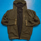 Reversible Cotton Waffle Black  Olive Brown Windbreaker Jacket (S~M)