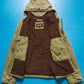 Vintage Fleece Lined Panelled Hooded Military Style Work Jacket (M)