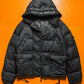 AW07 Opaque Black Nylon Tela Mesh Badge Goose Down Puffer Jacket (~M~)