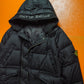 AW07 Opaque Black Nylon Tela Mesh Badge Goose Down Puffer Jacket (~M~)