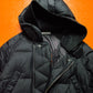 AW07 Opaque Black Nylon Tela Mesh Badge Goose Down Puffer Jacket (~M~)