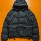 AW07 Opaque Black Nylon Tela Mesh Badge Goose Down Puffer Jacket (~M~)