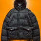AW07 Opaque Black Nylon Tela Mesh Badge Goose Down Puffer Jacket (~M~)