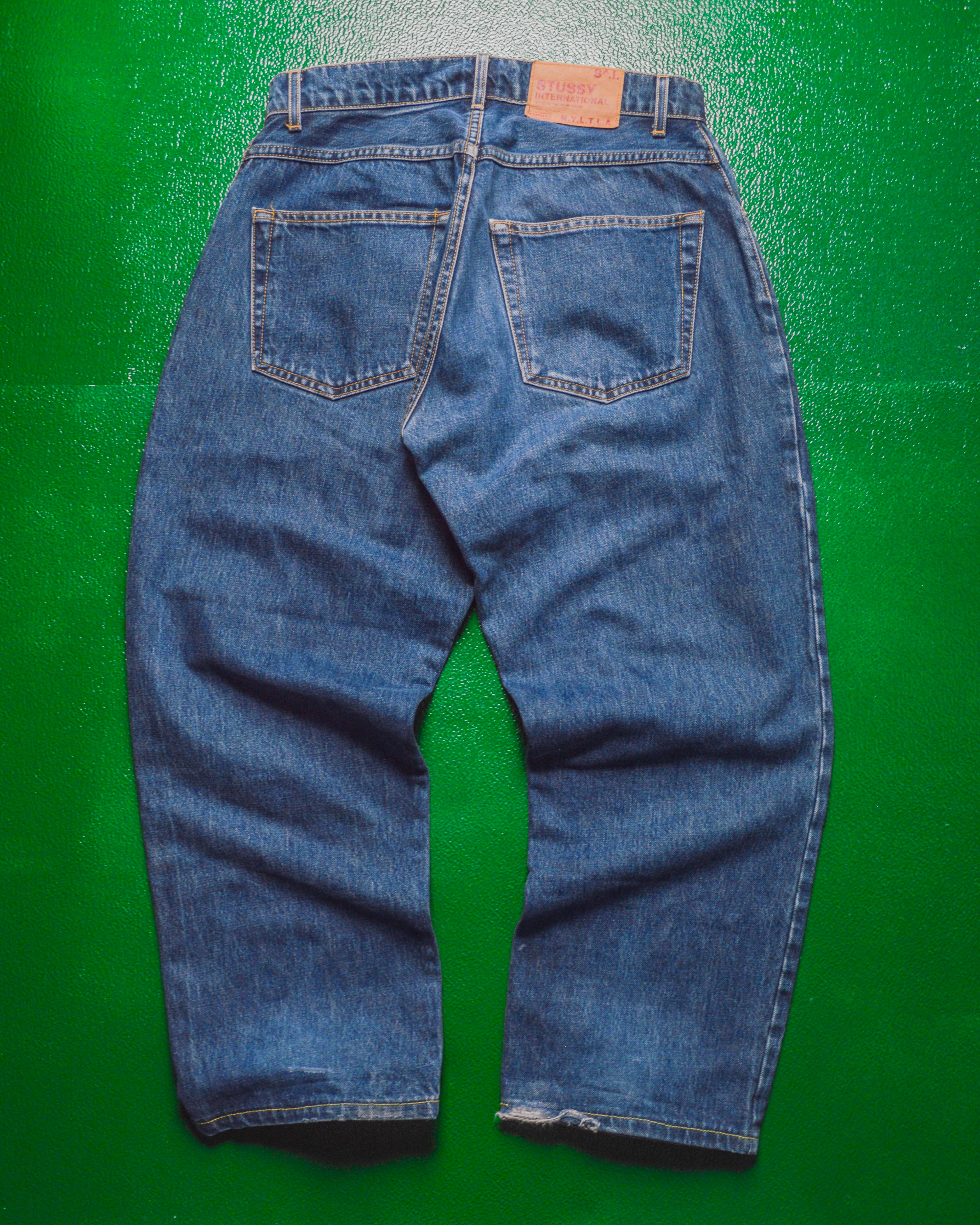 パンツ old stussy 90s denim grange logo usa old stussy デニムパンツ 赤タグ 90s パンツ