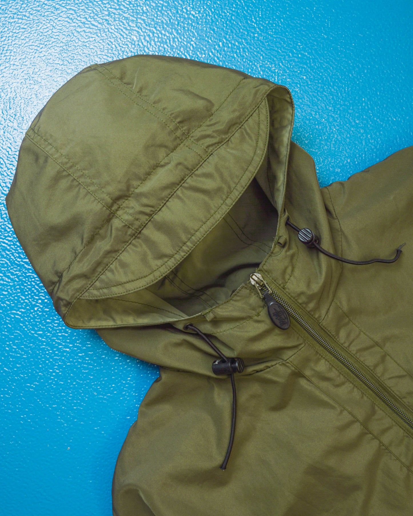 90s Mesh Panel Pocket Technical Olive Windbreaker (S~M)