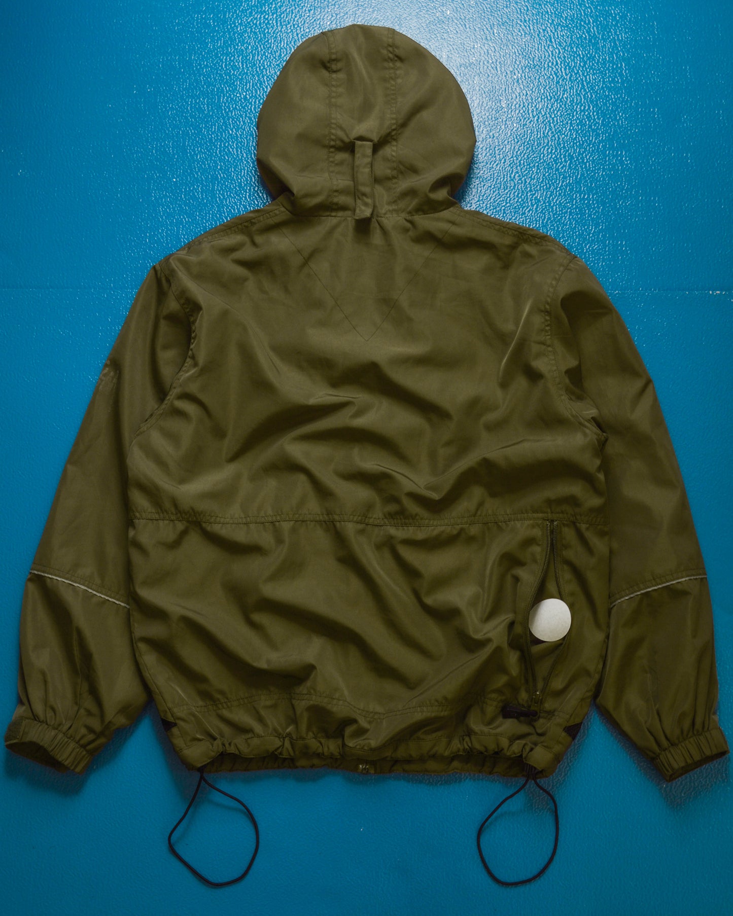 90s Mesh Panel Pocket Technical Olive Windbreaker (S~M)