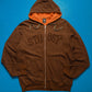 Brown  Orange Logo Zip Up Hoody (XL)