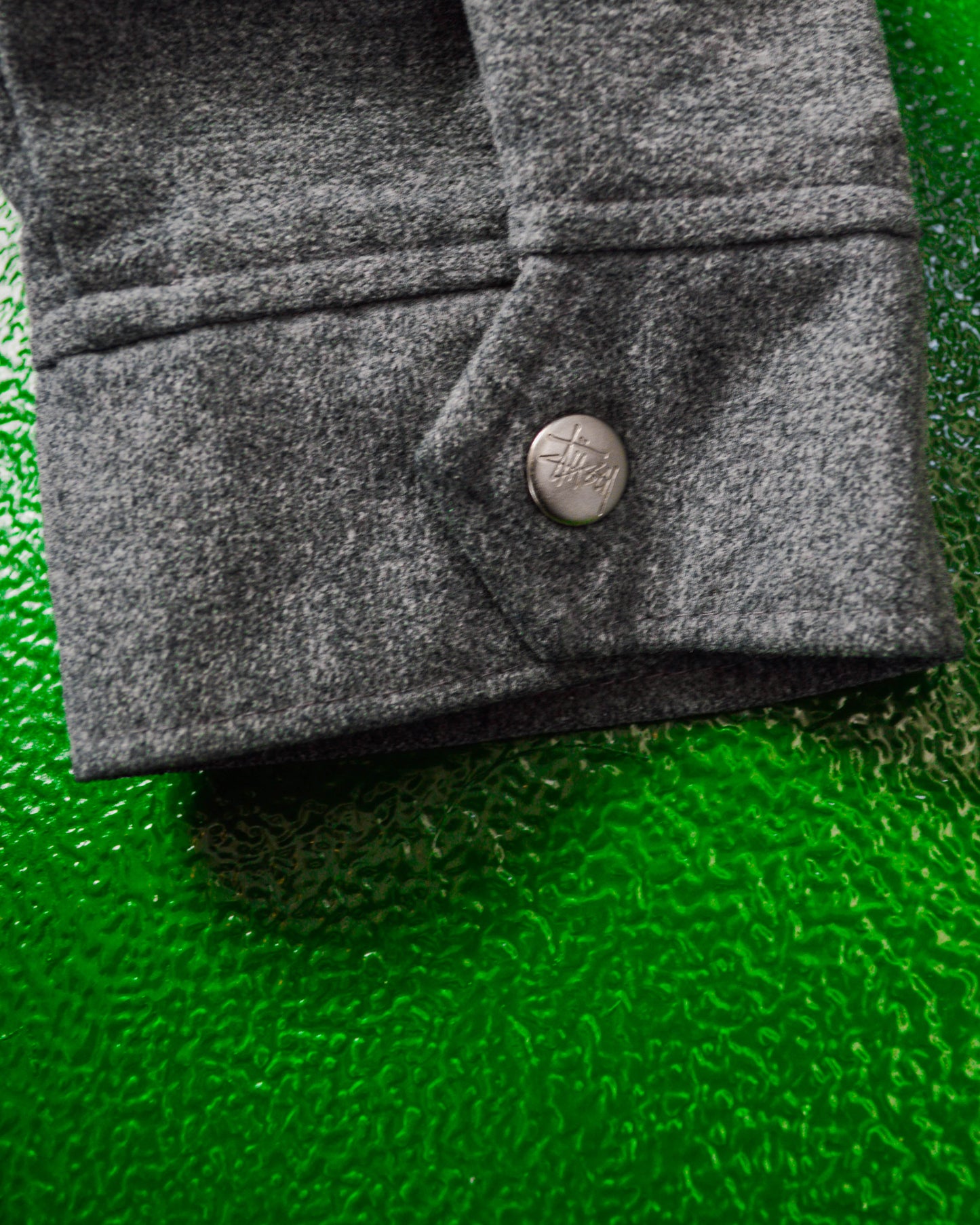 Early 2000s Grey Cotton Poly Shirt Work Jacket (~M~)