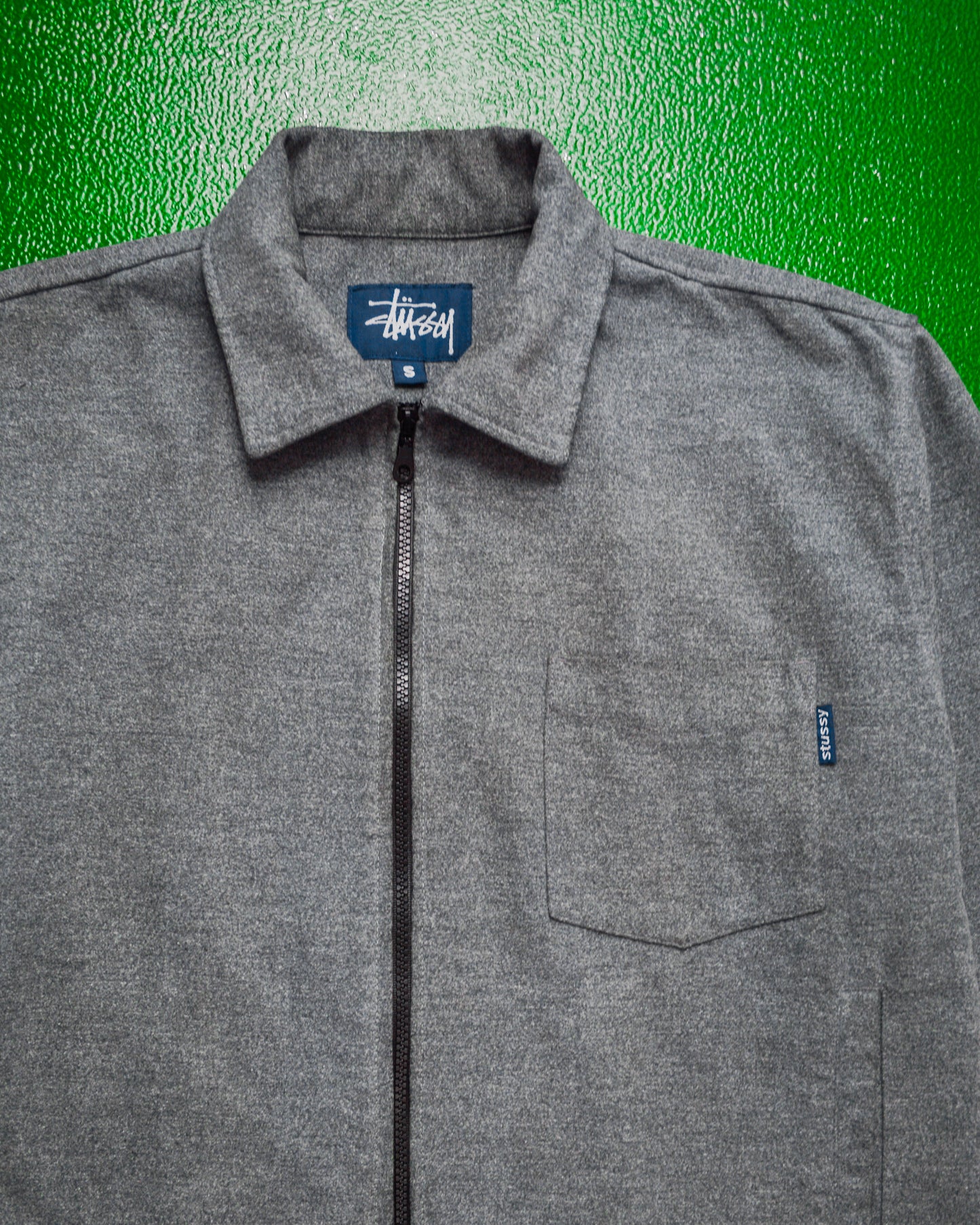 Early 2000s Grey Cotton Poly Shirt Work Jacket (~M~)