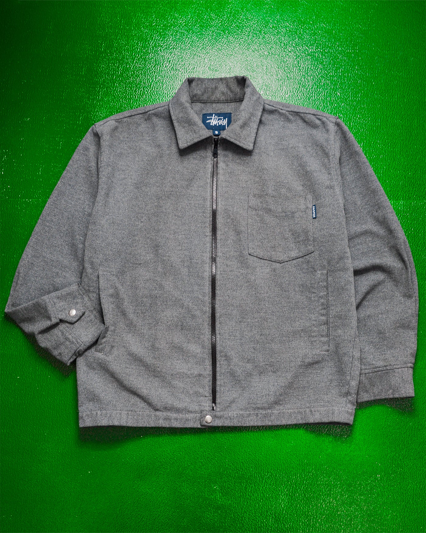 Early 2000s Grey Cotton Poly Shirt Work Jacket (~M~)