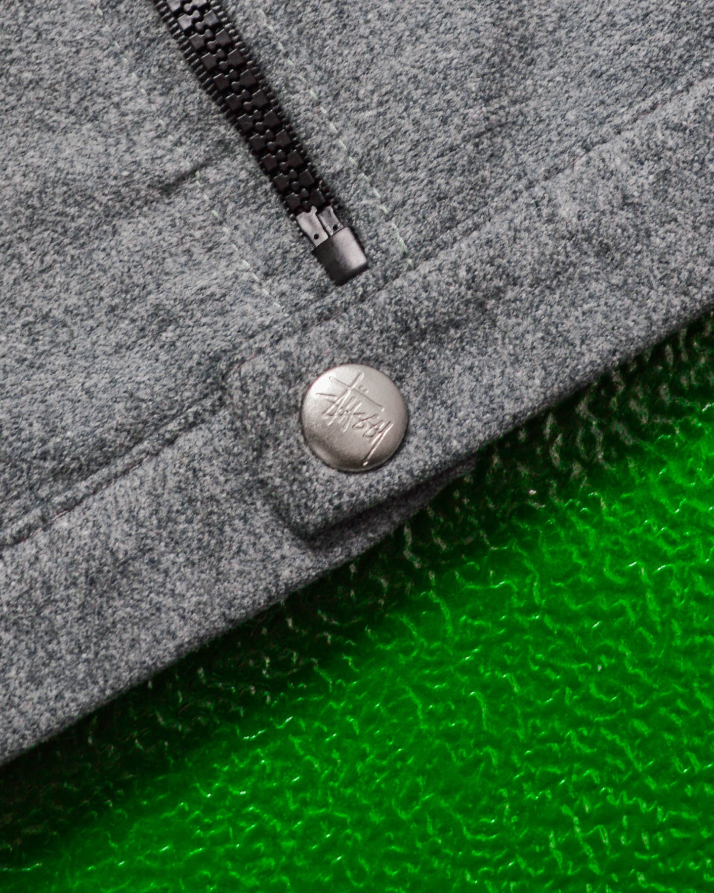 Early 2000s Grey Cotton Poly Shirt Work Jacket (~M~)