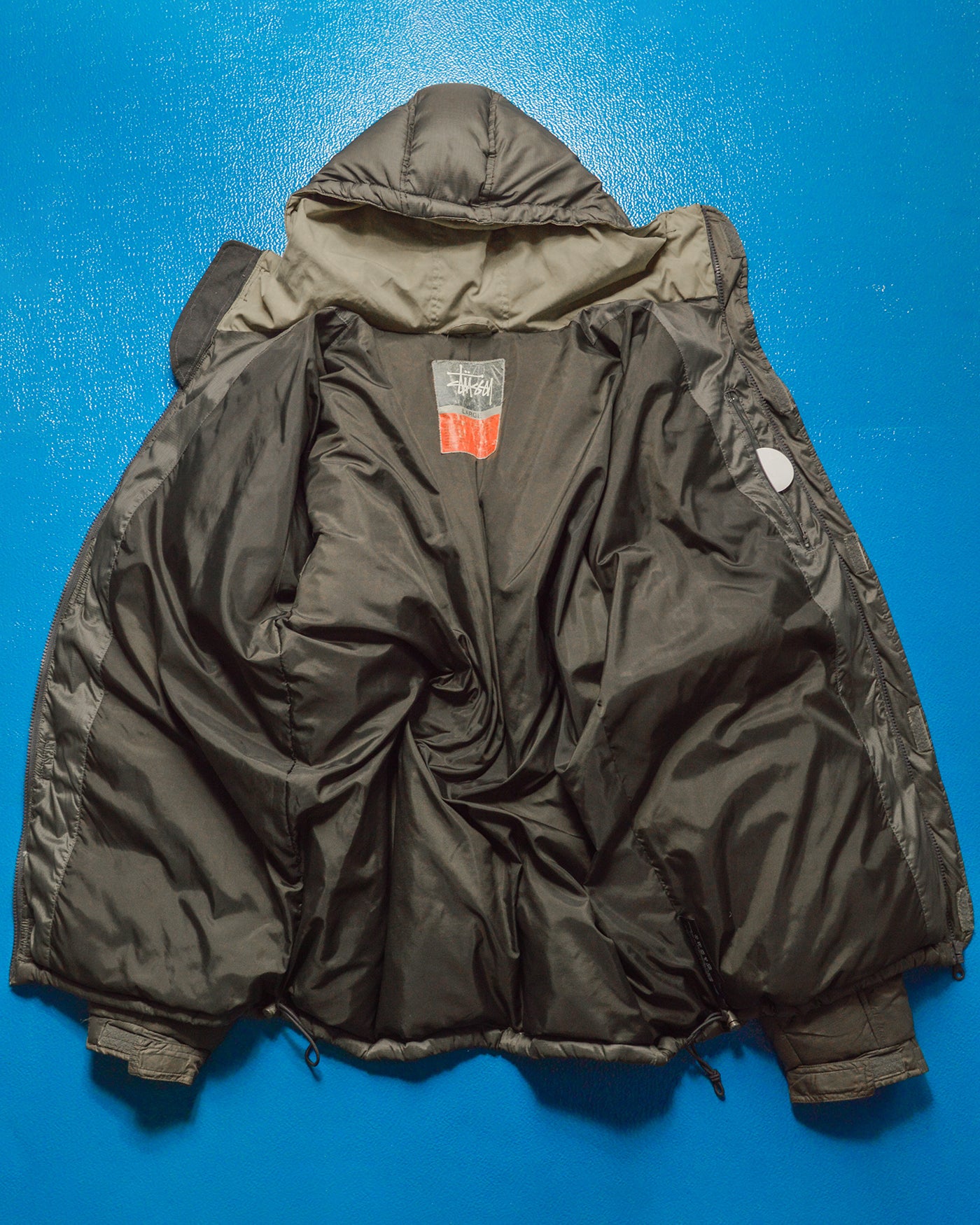 Late 90s Taupe Drop Pocket Puffer Jacket (L)