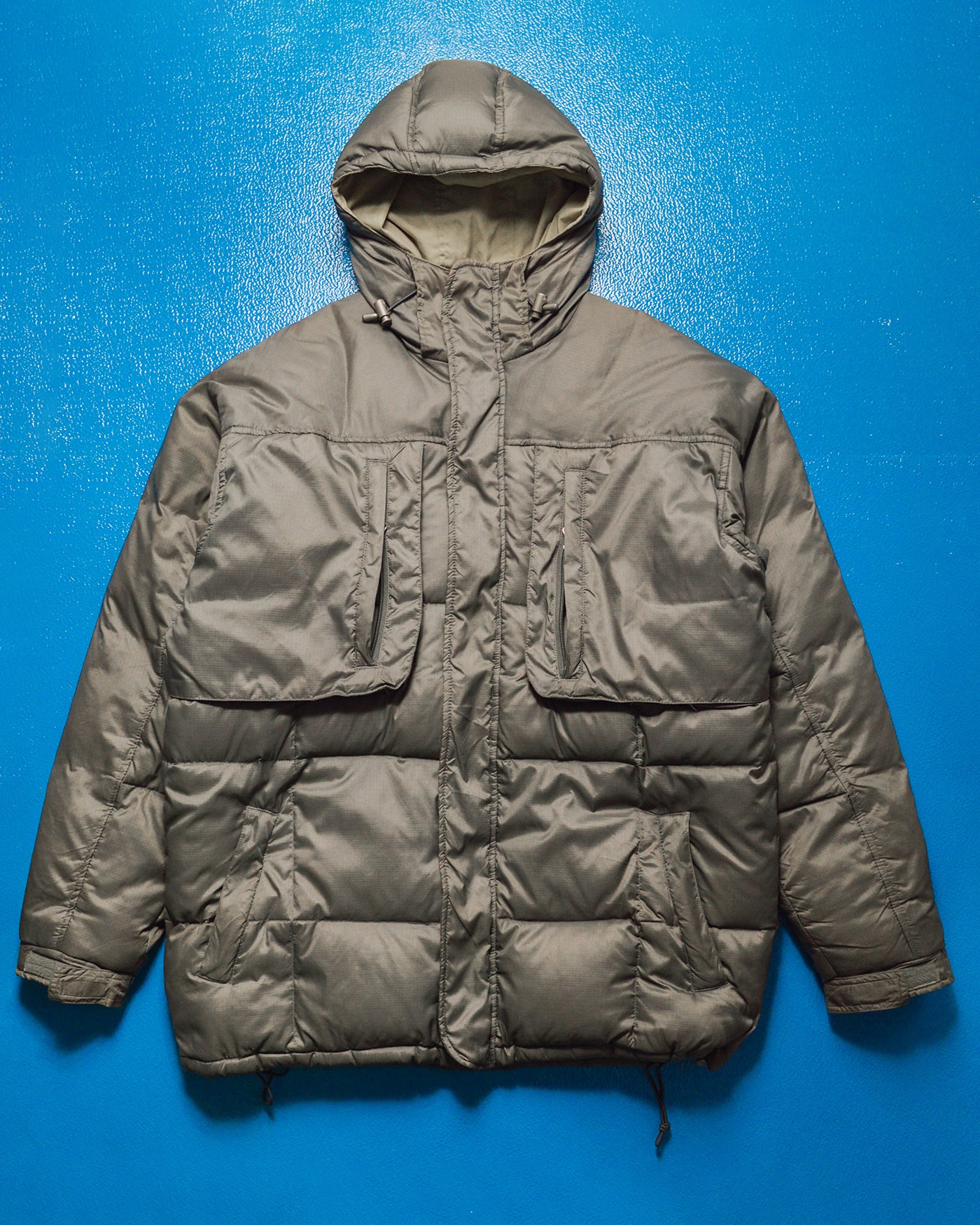 Late 90s Taupe Drop Pocket Puffer Jacket (L)