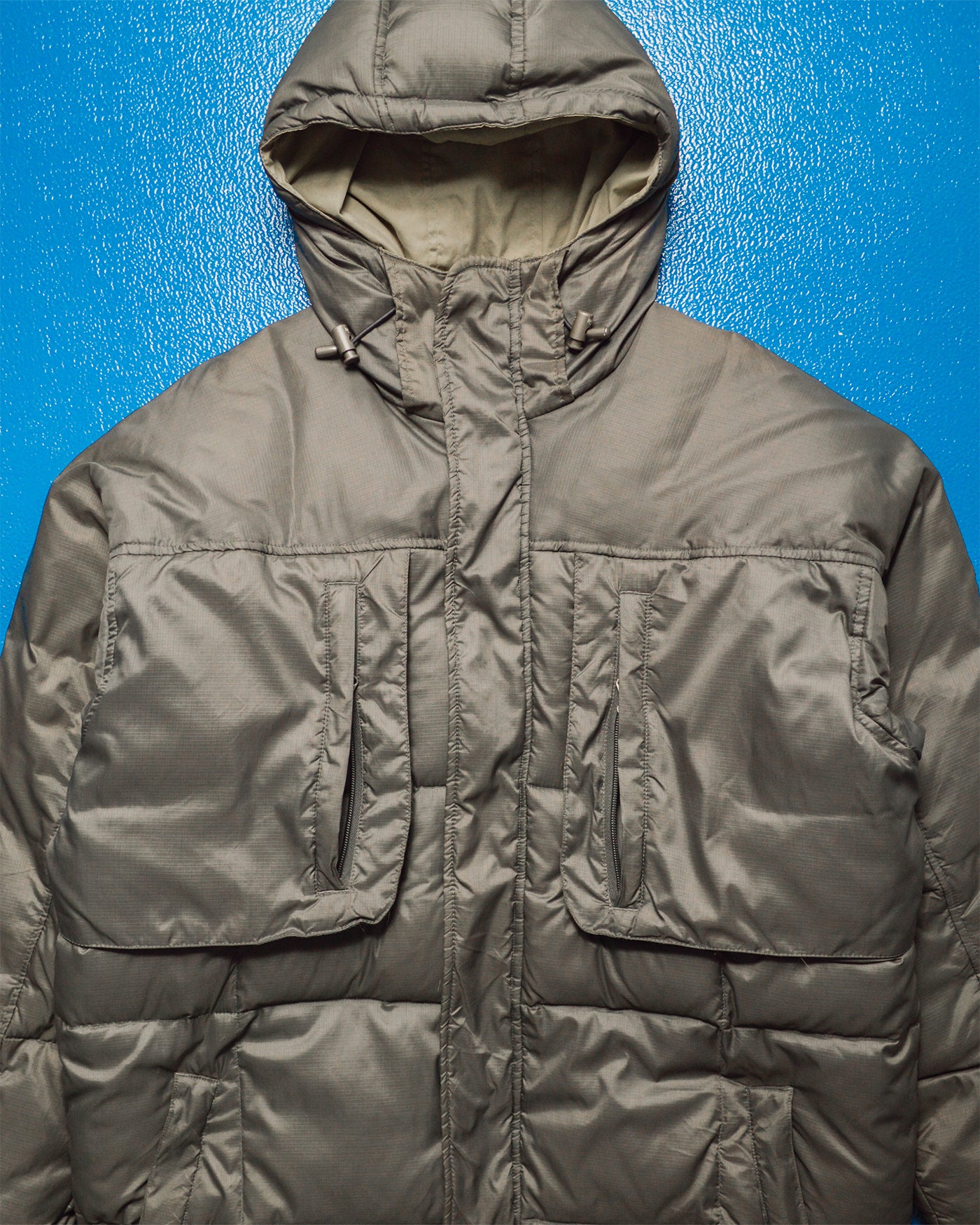 Late 90s Taupe Drop Pocket Puffer Jacket (L)