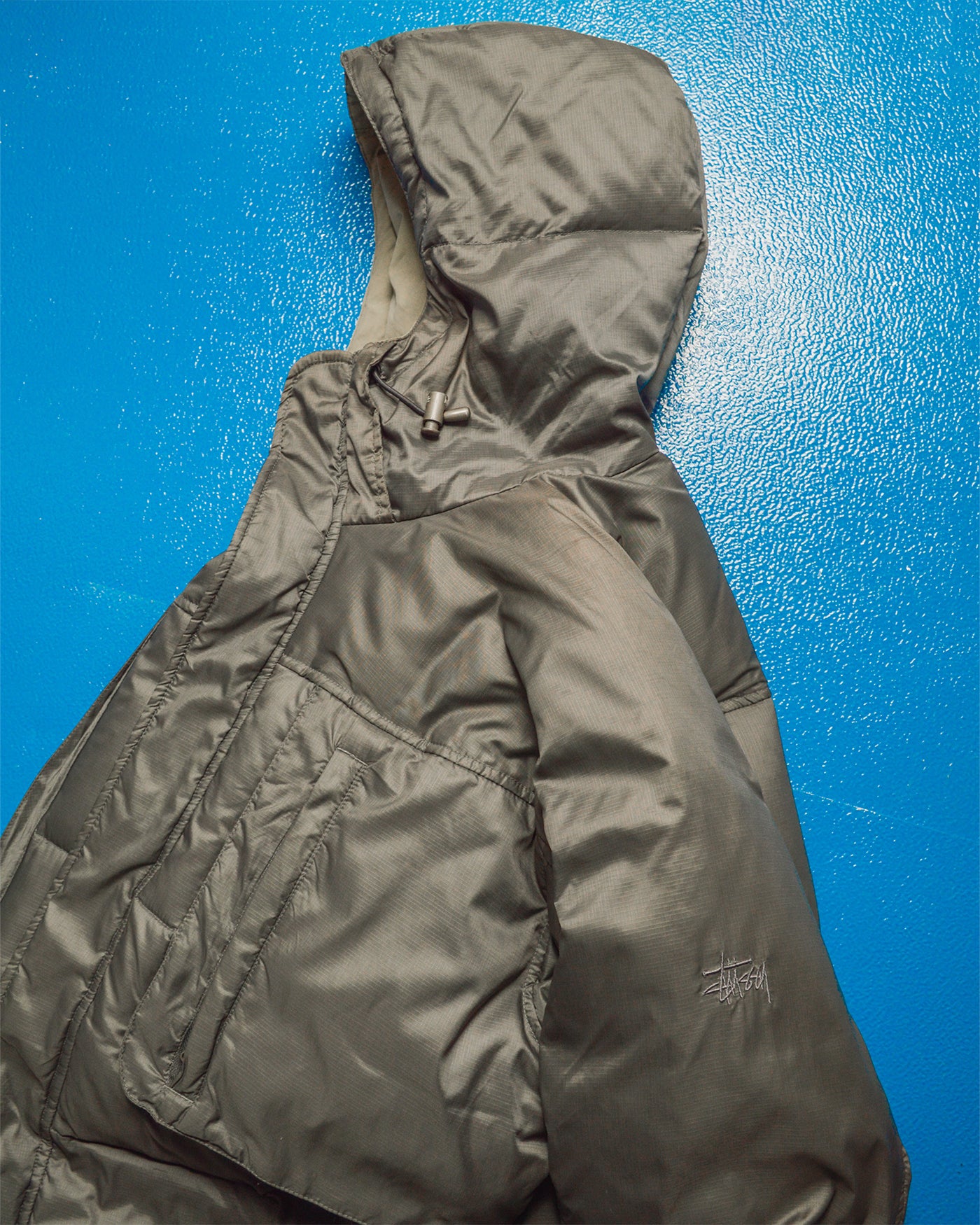 Late 90s Taupe Drop Pocket Puffer Jacket (L)