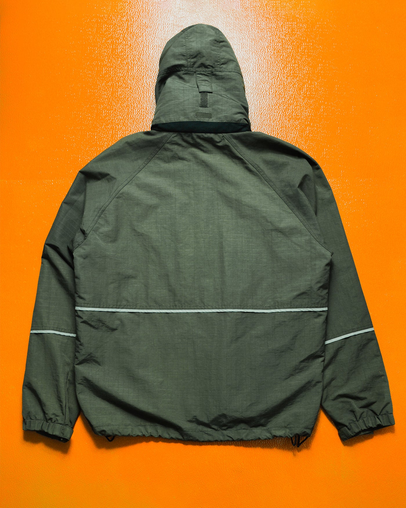 Muted Green Ripstop Sleeve Logo Windbreaker Jacket (~L~)