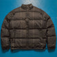 Grey Brown / Mocha Micro Plaid Puffer Jacket (M&L)