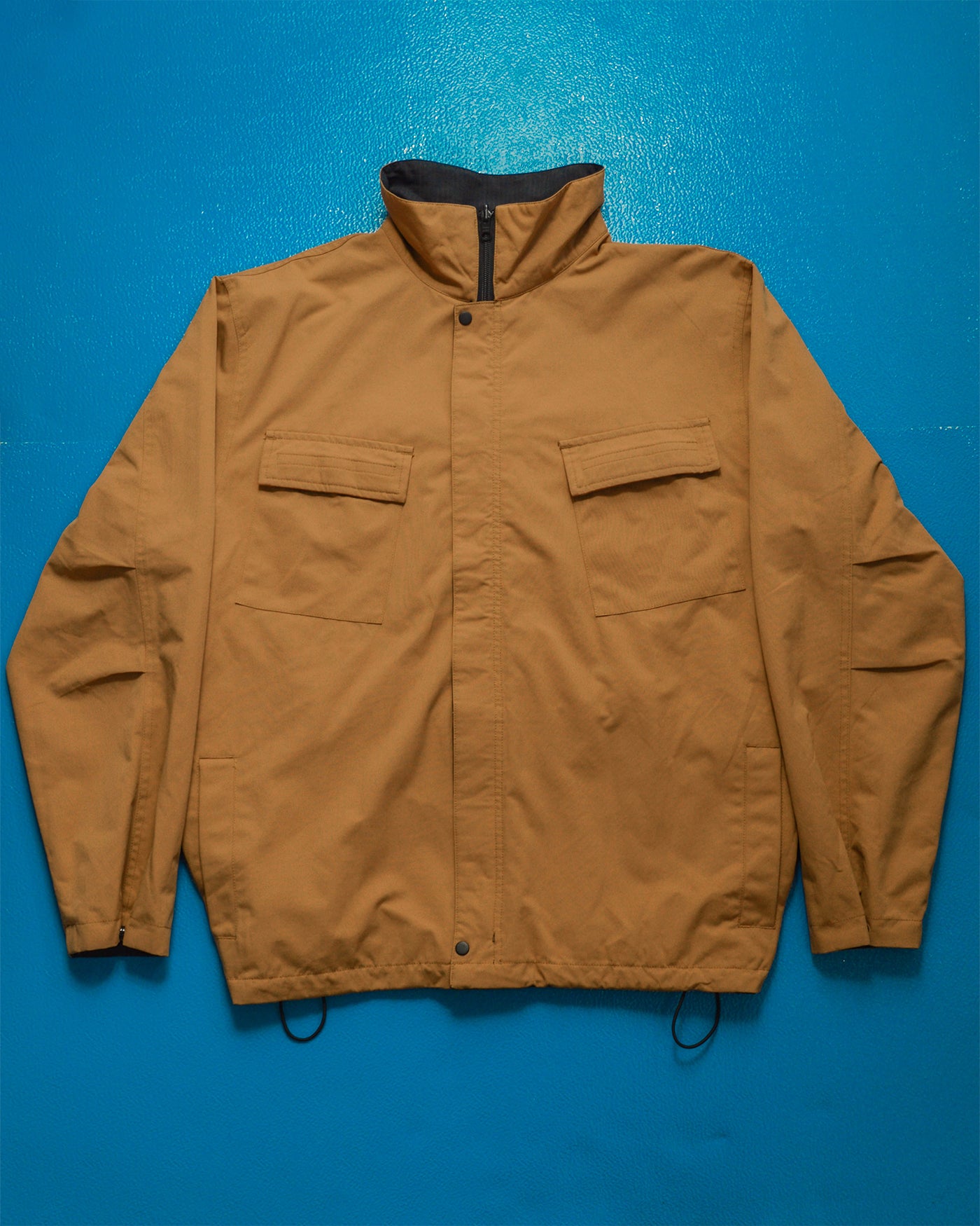 Works Reversible Textured Black / Caramel Brown Ventilated Windbreaker Jacket (L)