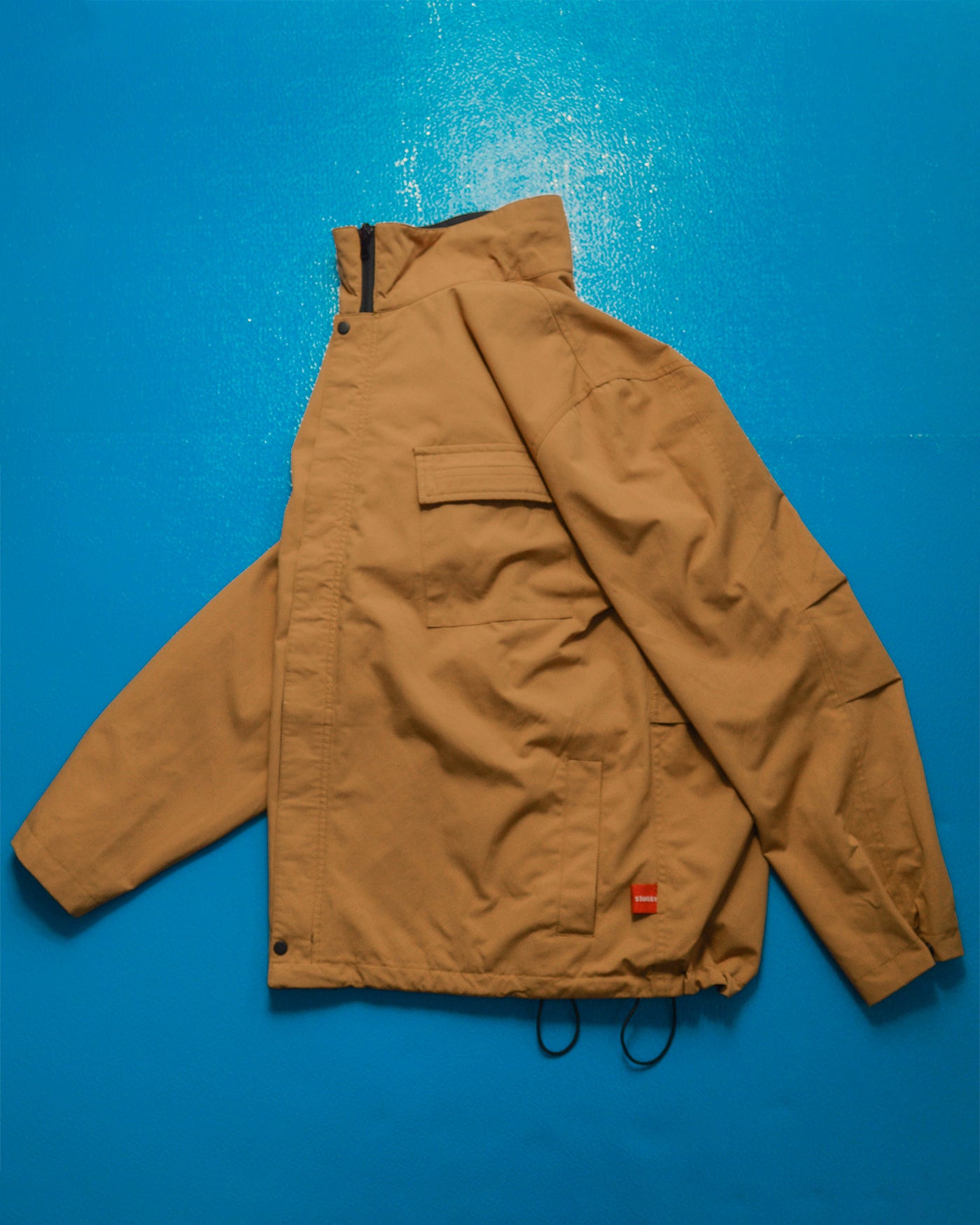 Works Reversible Textured Black / Caramel Brown Ventilated Windbreaker Jacket (L)