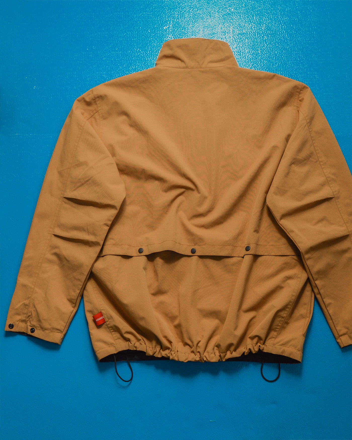 Works Reversible Textured Black / Caramel Brown Ventilated Windbreaker Jacket (L)