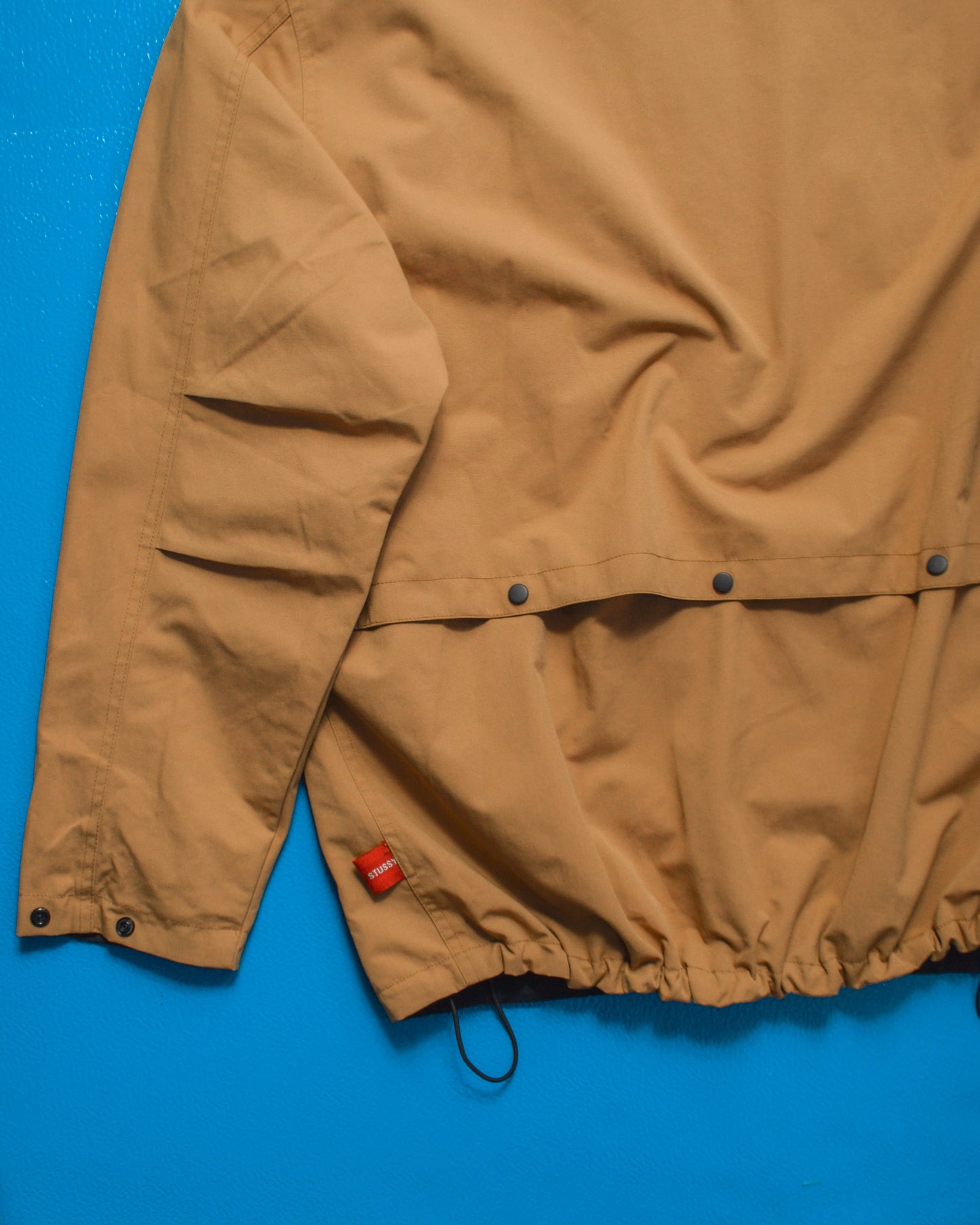 Works Reversible Textured Black / Caramel Brown Ventilated Windbreaker Jacket (L)