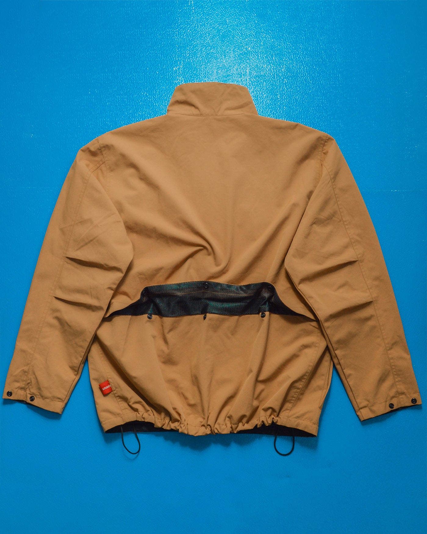 Works Reversible Textured Black / Caramel Brown Ventilated Windbreaker Jacket (L)