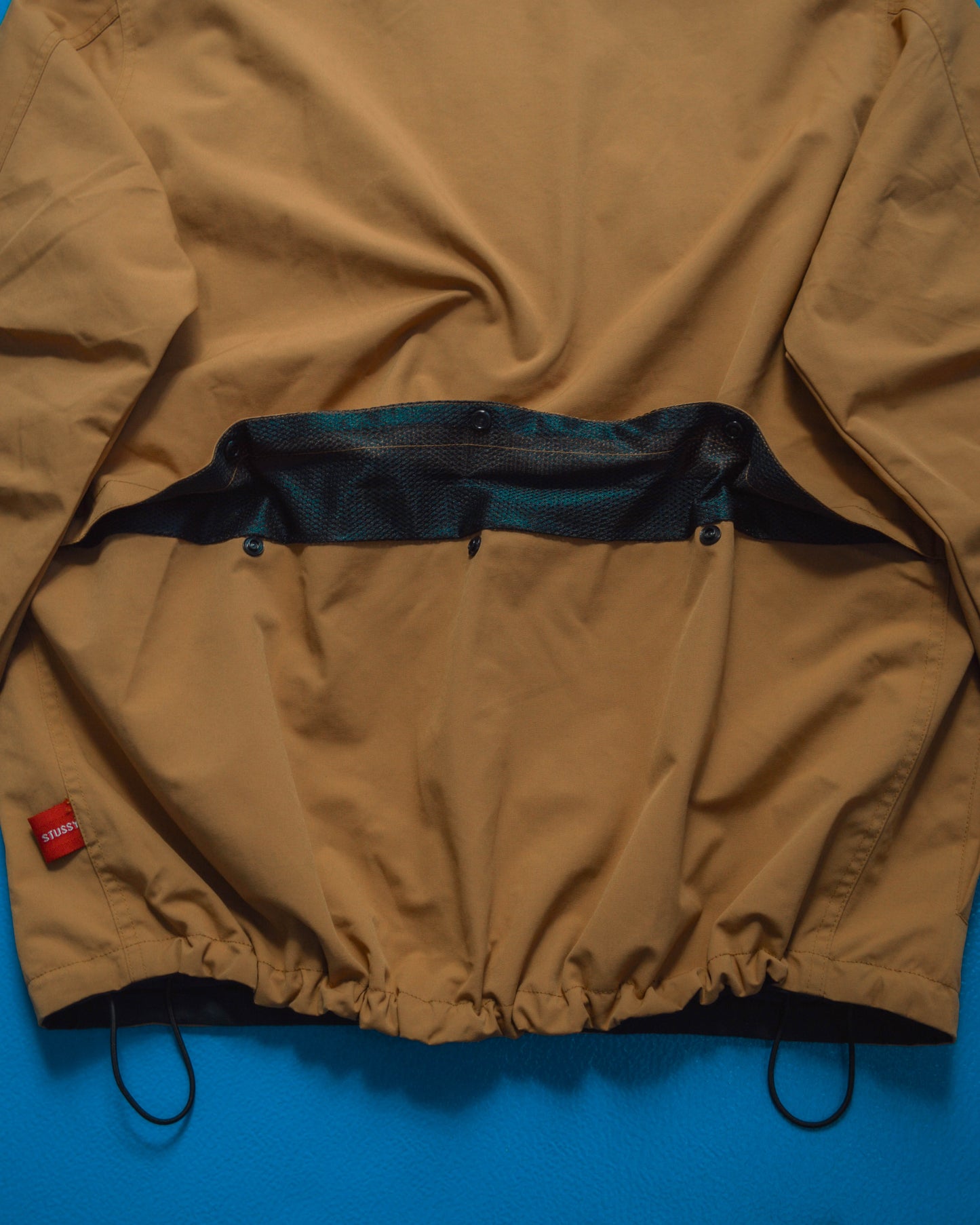 Works Reversible Textured Black / Caramel Brown Ventilated Windbreaker Jacket (L)