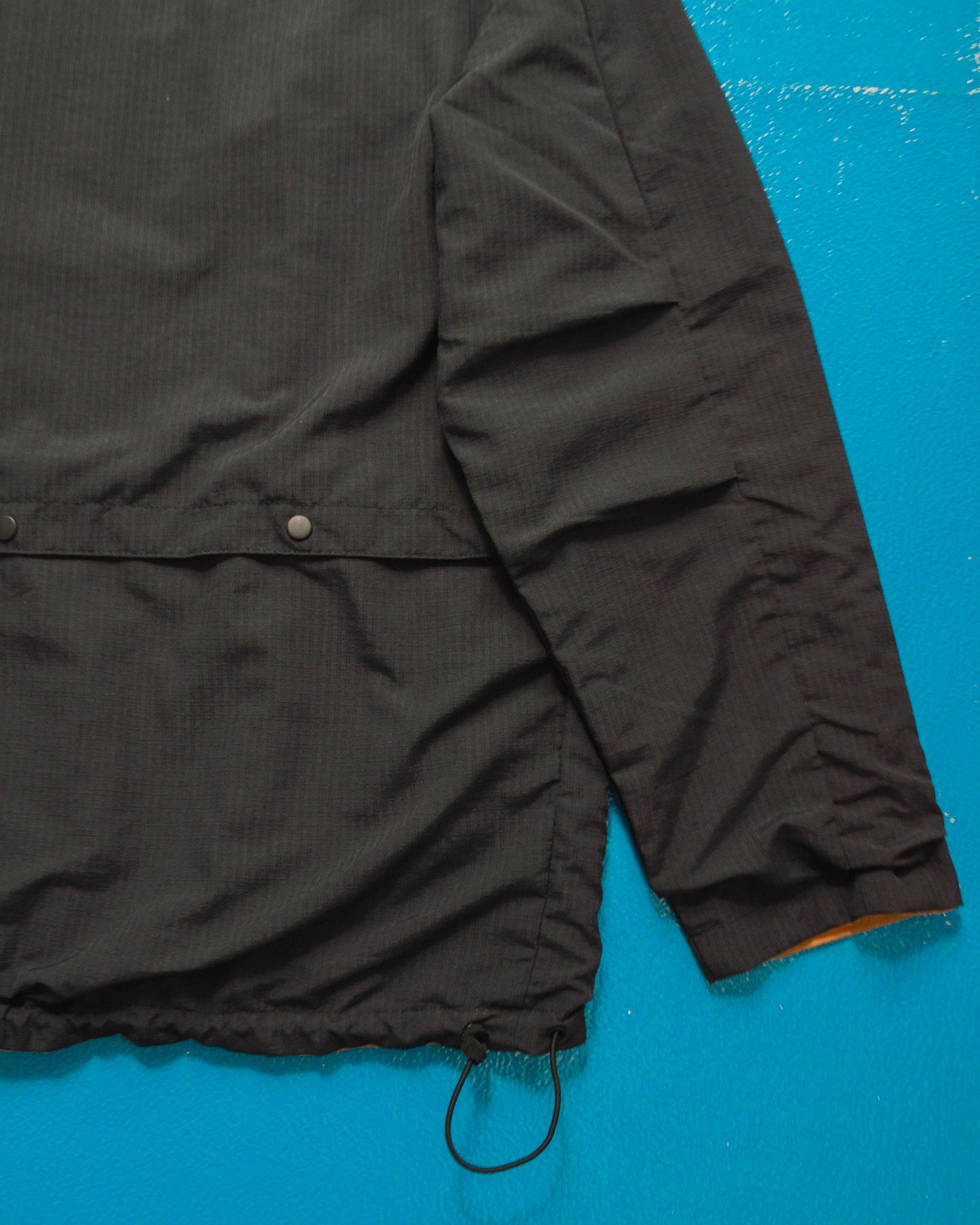 Works Reversible Textured Black / Caramel Brown Ventilated Windbreaker Jacket (L)