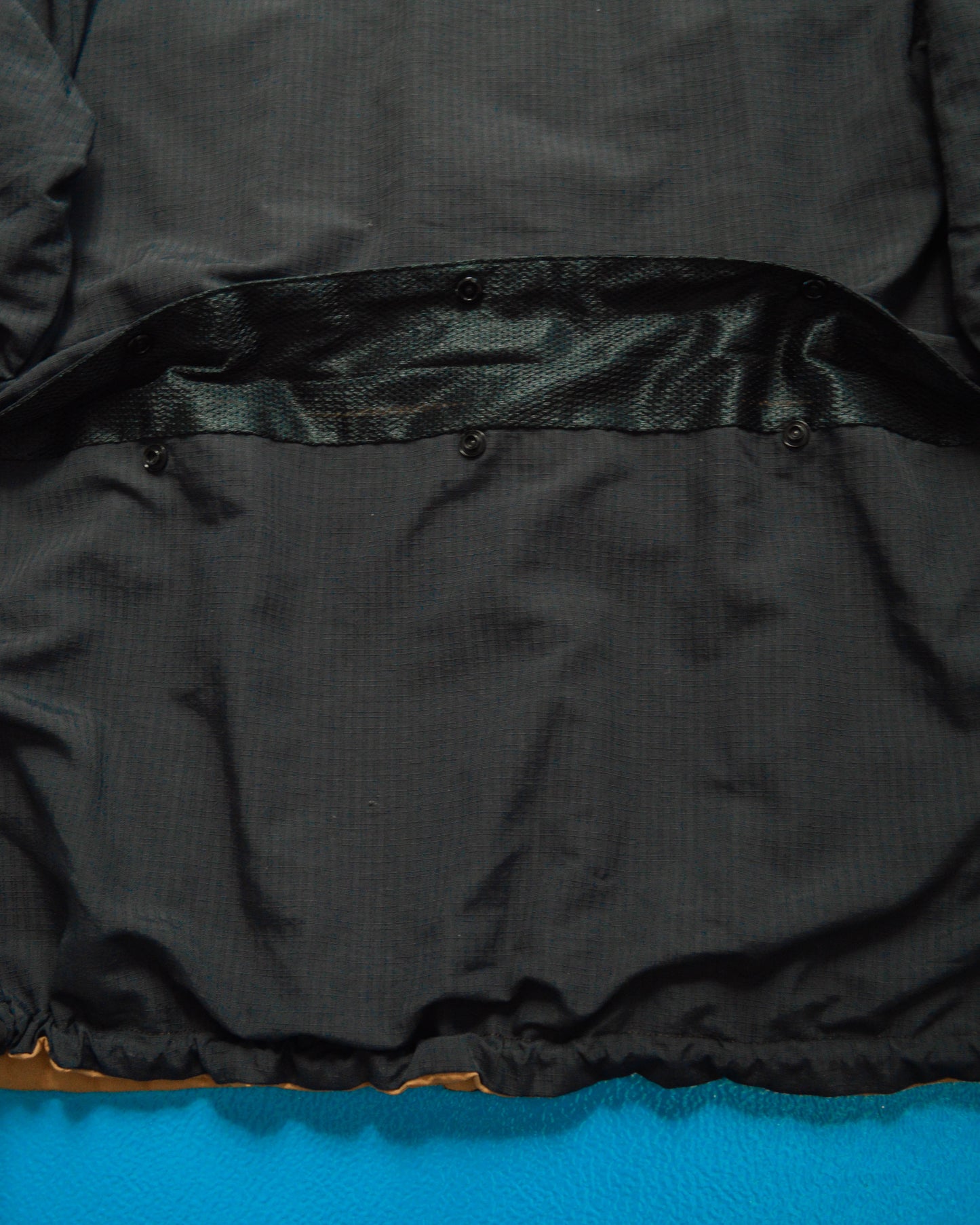 Works Reversible Textured Black / Caramel Brown Ventilated Windbreaker Jacket (L)