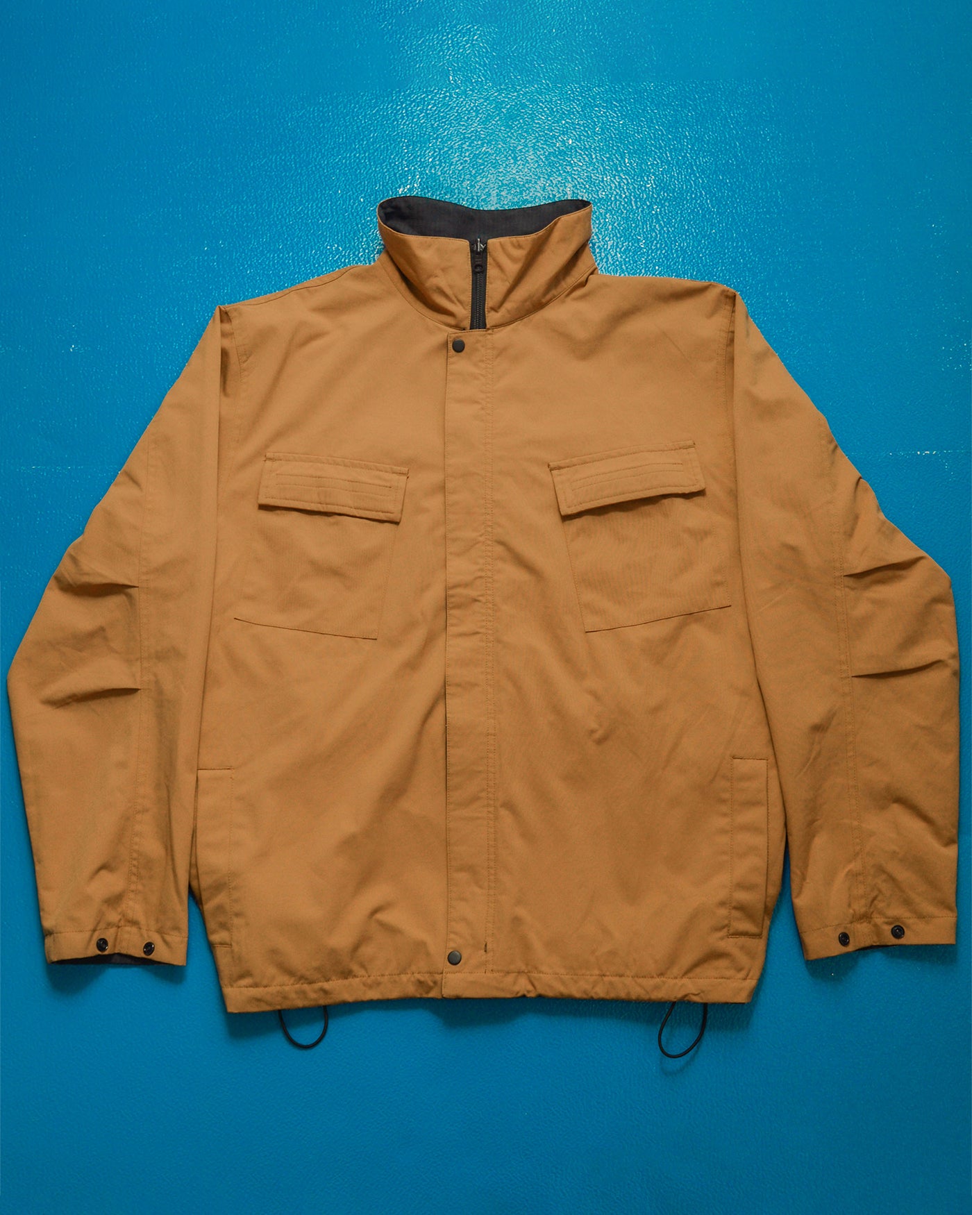 Works Reversible Textured Black / Caramel Brown Ventilated Windbreaker Jacket (L)