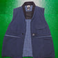Navy Check Panelled Utility Vest (S)