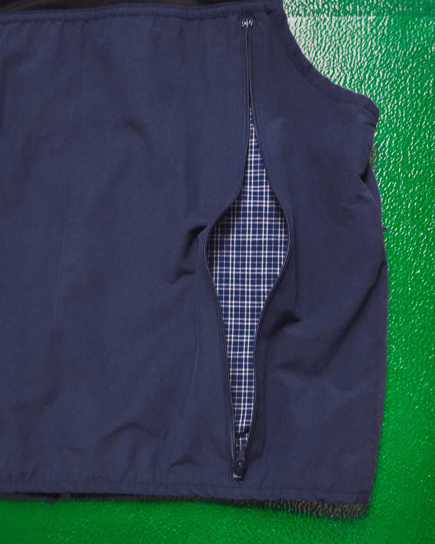 Navy Check Panelled Utility Vest (S)