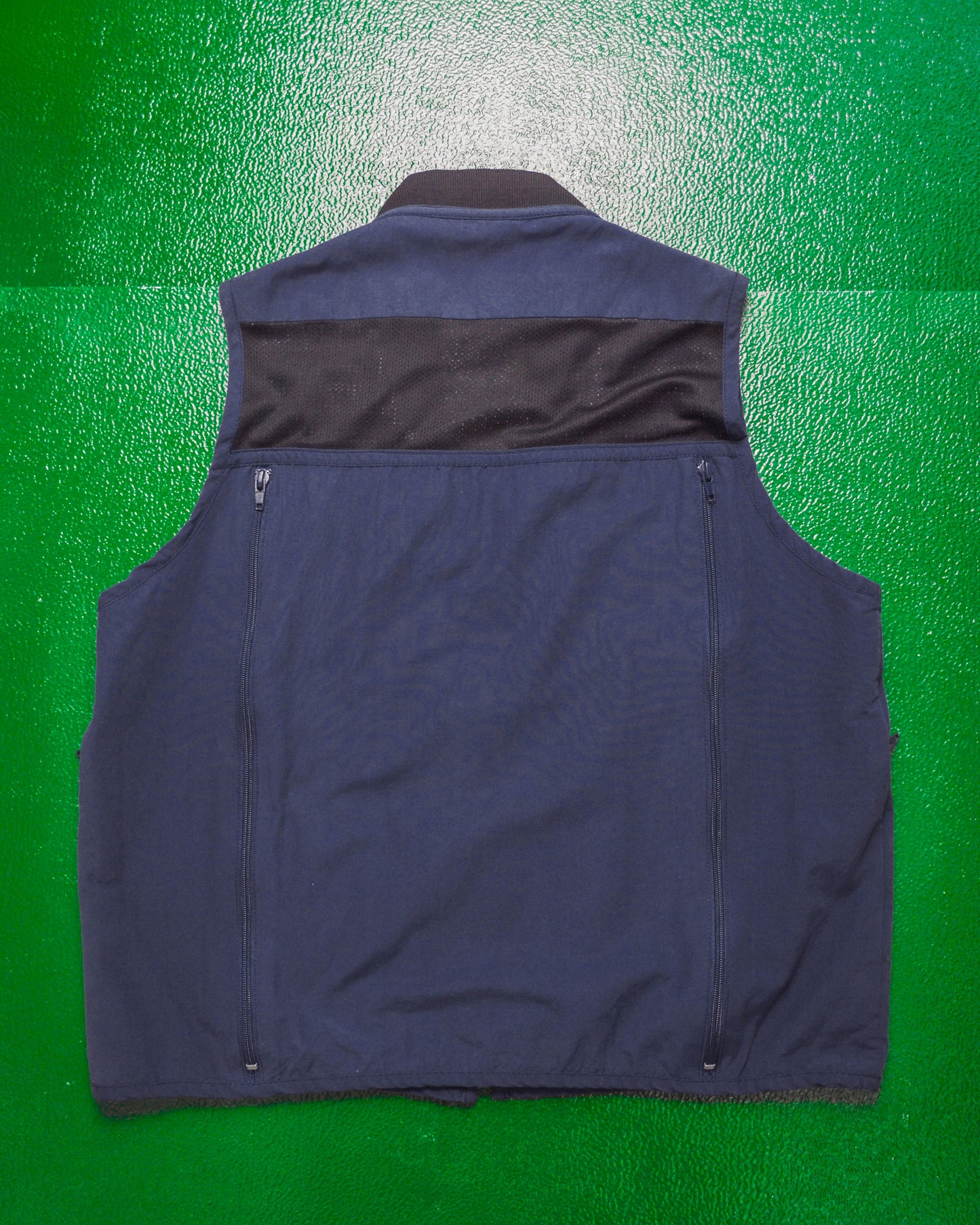 Navy Check Panelled Utility Vest (S)