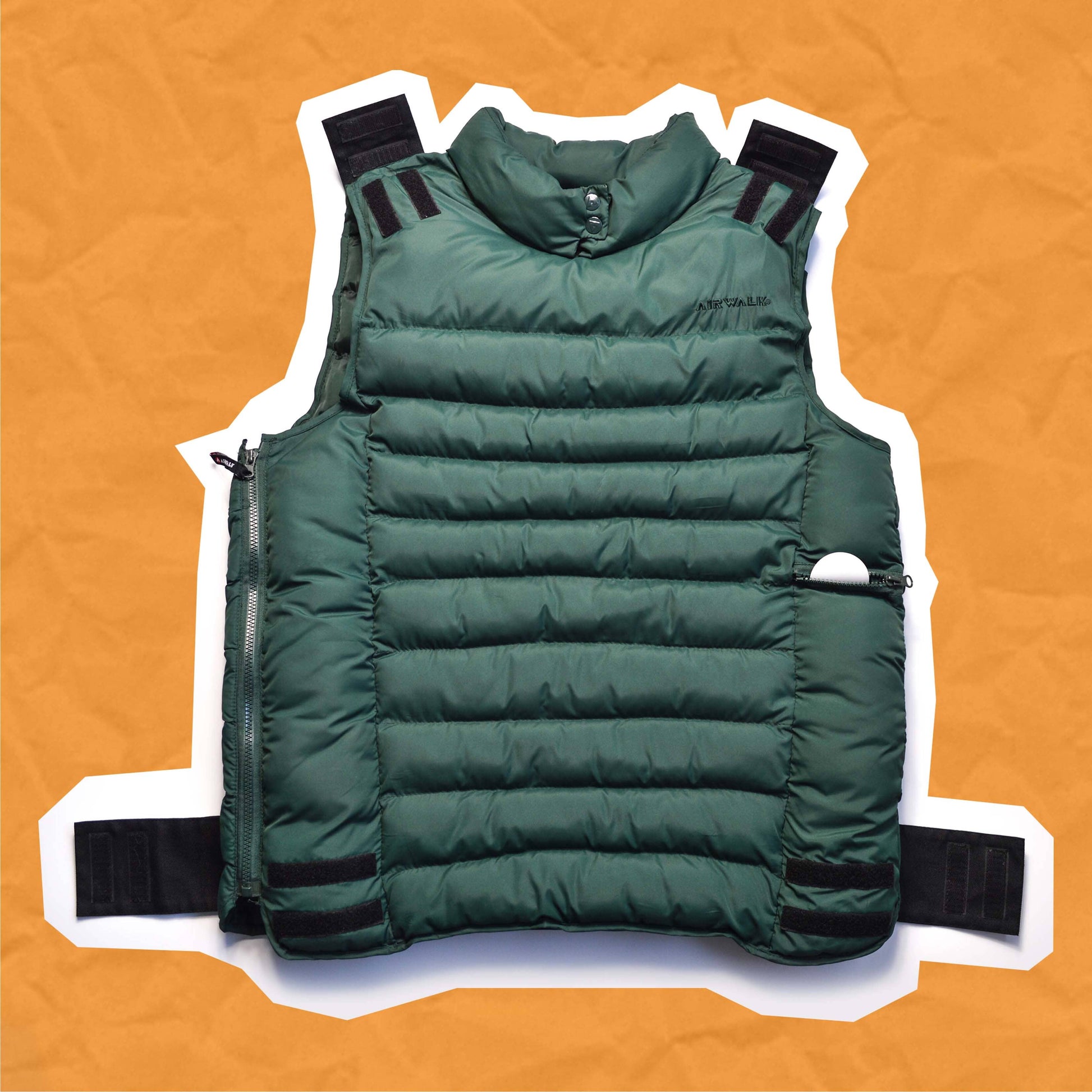 Airwalk Green Bulletproof style Puffer Vest / Gilet (L)