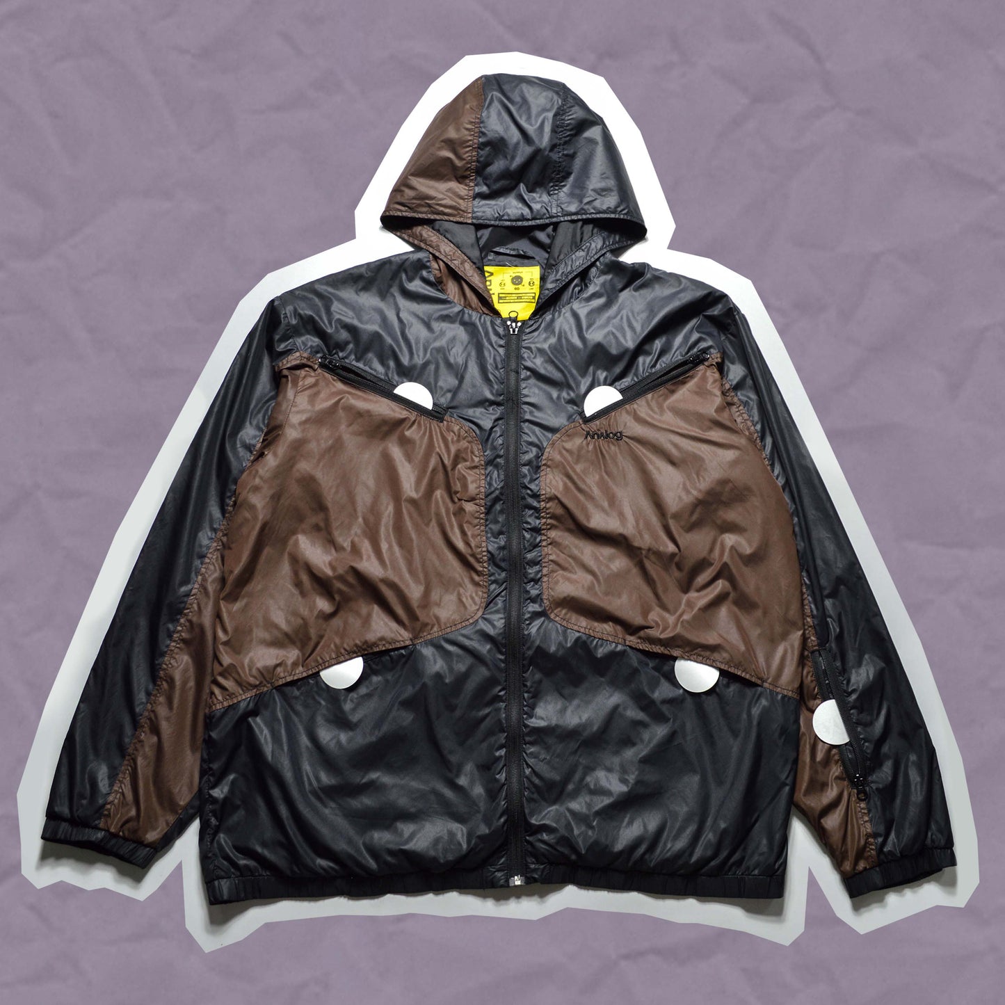 ANALOG Asymmetrical Panelled Tonal Windbreaker Jacket (M & XL)