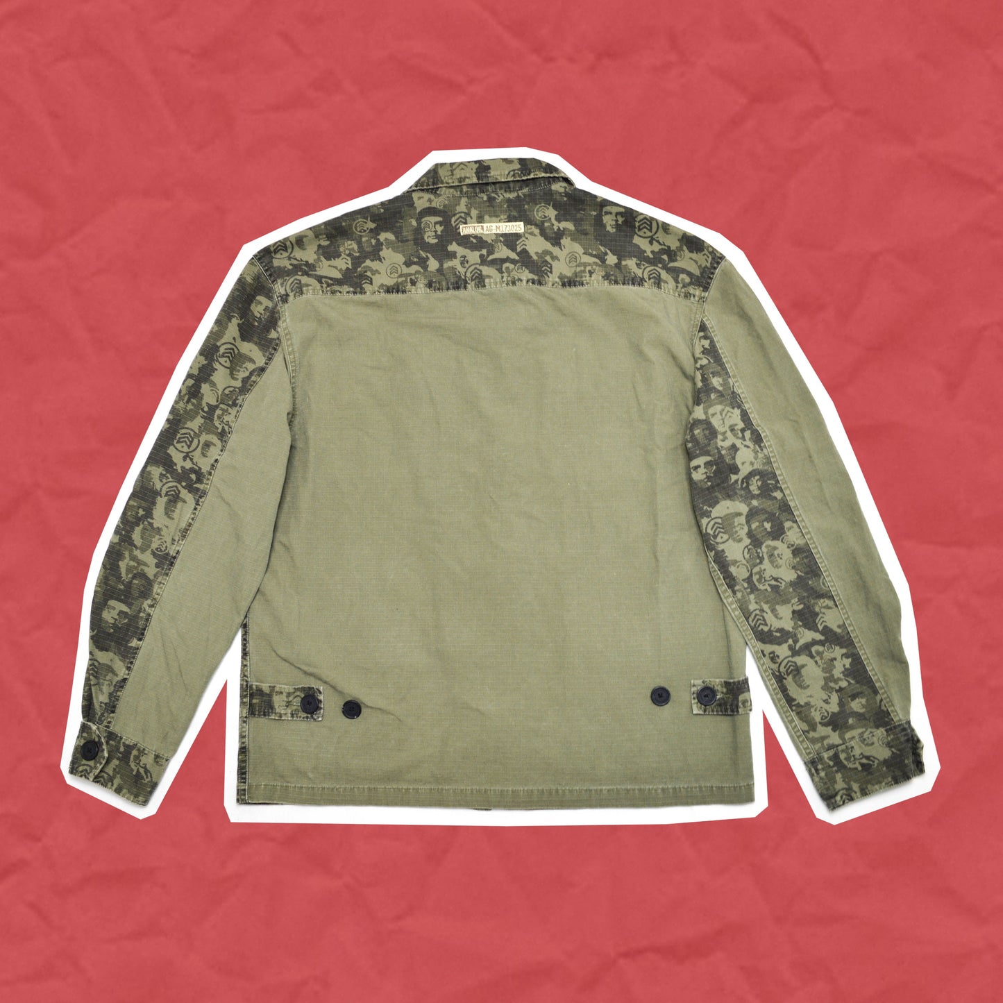 ANALOG Che Guevara Camo Asymmetrical Panelled Military Field Jacket (~M~)