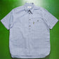 Armani 90s Blue Vertical Striped Shirt (L~XL)