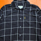 Armani 90s Navy Grid Lightweight Rayon Shirt (M~L)