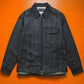 Armani Dark Wash Striped Cotton / Hemp Denim Zip Up Jacket (~L~)