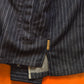 Armani Dark Wash Striped Cotton / Hemp Denim Zip Up Jacket (~L~)