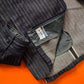 Armani Dark Wash Striped Cotton / Hemp Denim Zip Up Jacket (~L~)