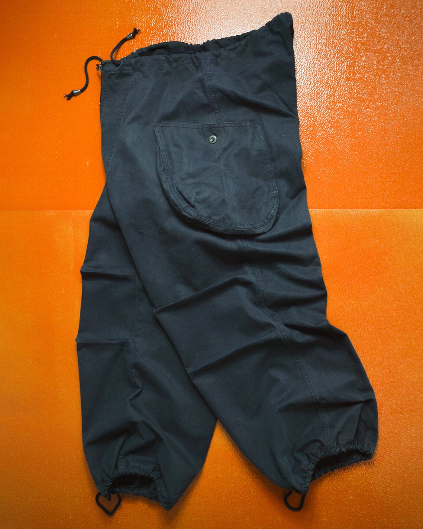 Armani Washed Navy Military Style Wide Cargo Pants (31~34)