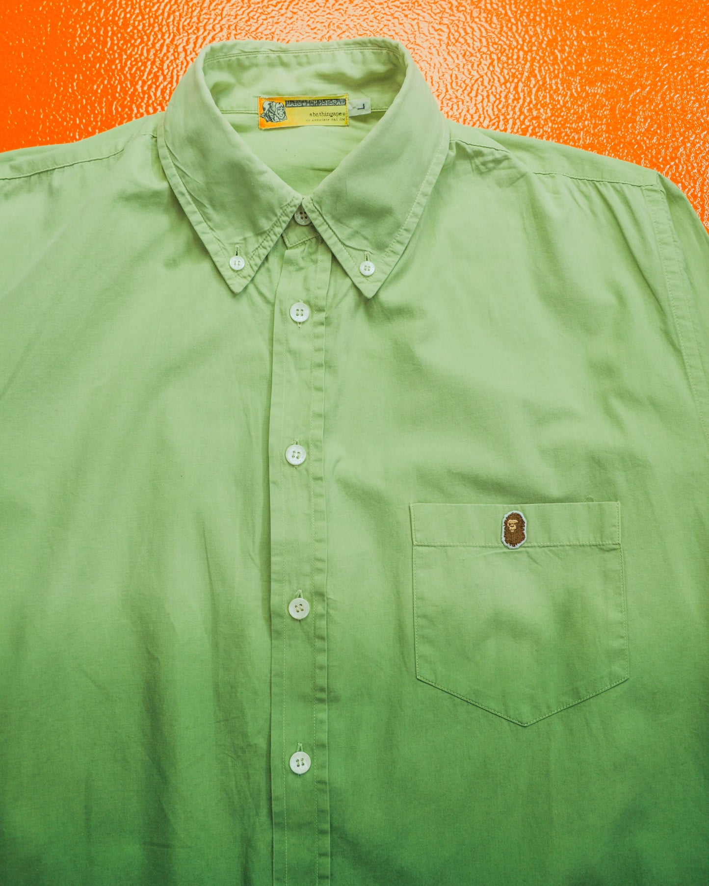 bape 90s Green Gradient Long-sleeve Shirt (~M~)
